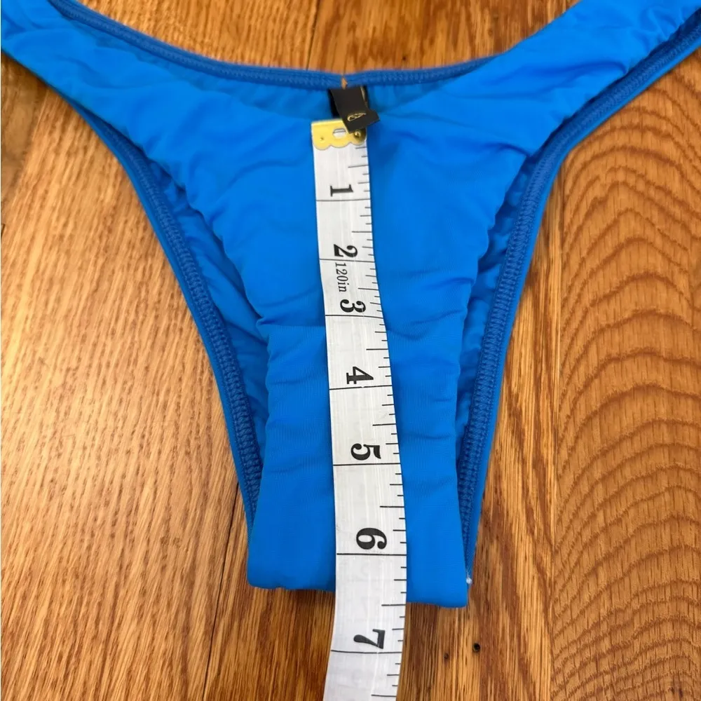 Vix Swimwear by Paula Hermanny Blue Cheeky Bikini Bottoms Size Small - Image 6