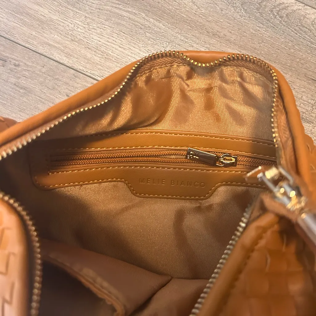 Melie Bianco Brown Woven Hobo Bag - Image 2