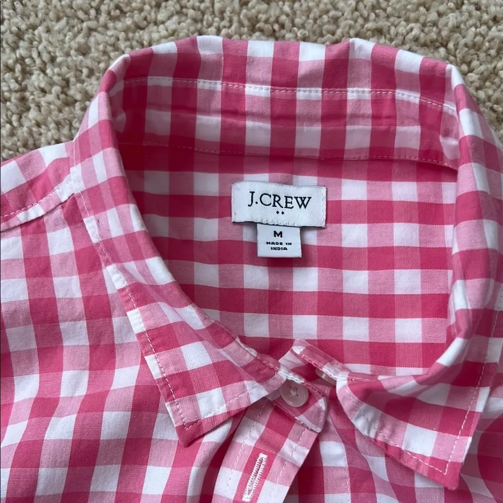J. Crew Pink and White Casual Button Down Shirt - Image 2