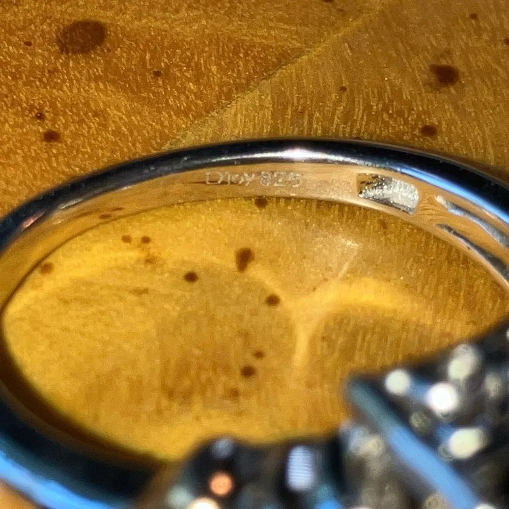 Natural Black Spinel Sterling Silver Cocktail Ring Size 10 - Image 6