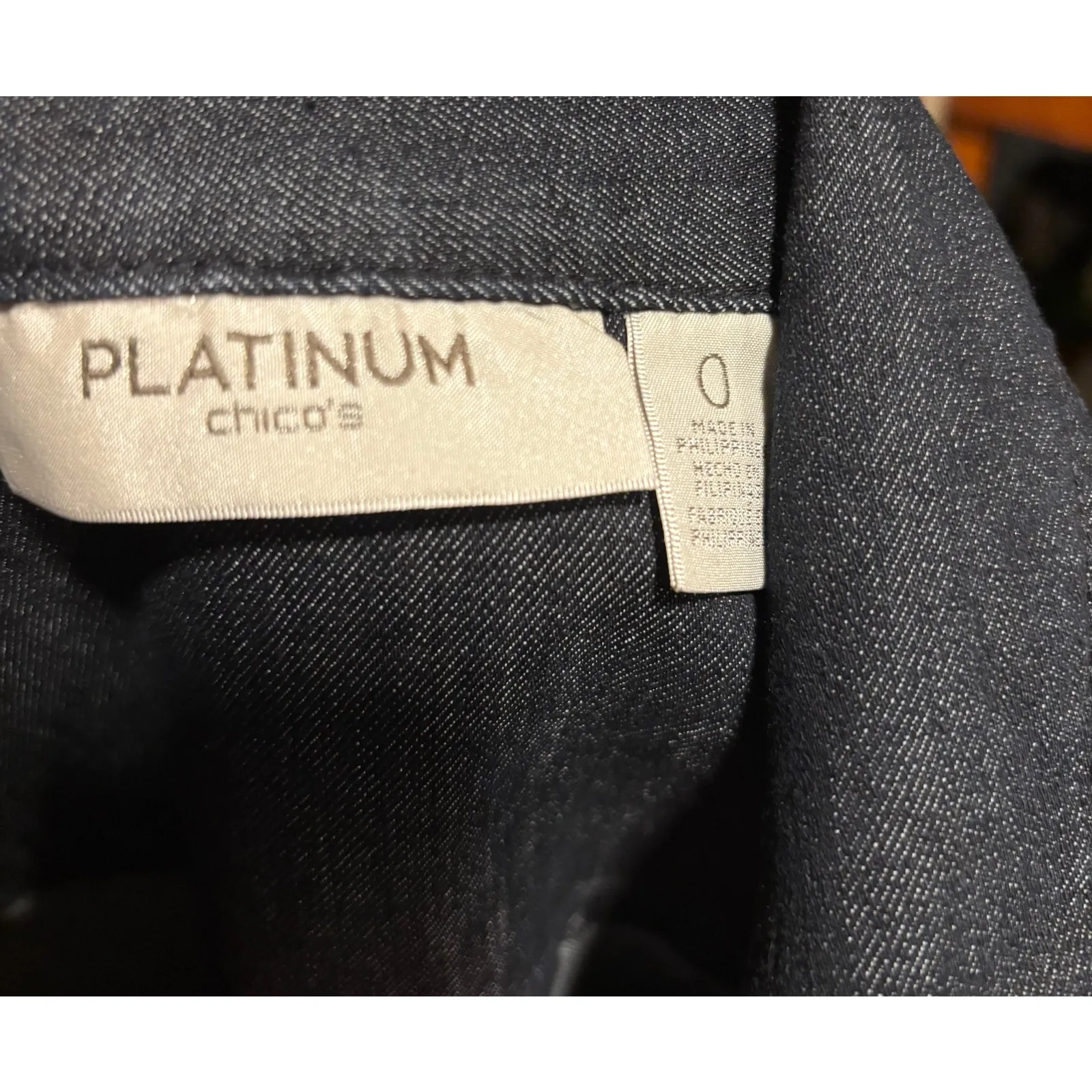 Chicos Platinum Dark Wash Denim Jean Embellished Jacket Pant Lot 2 XS/S - Image 11