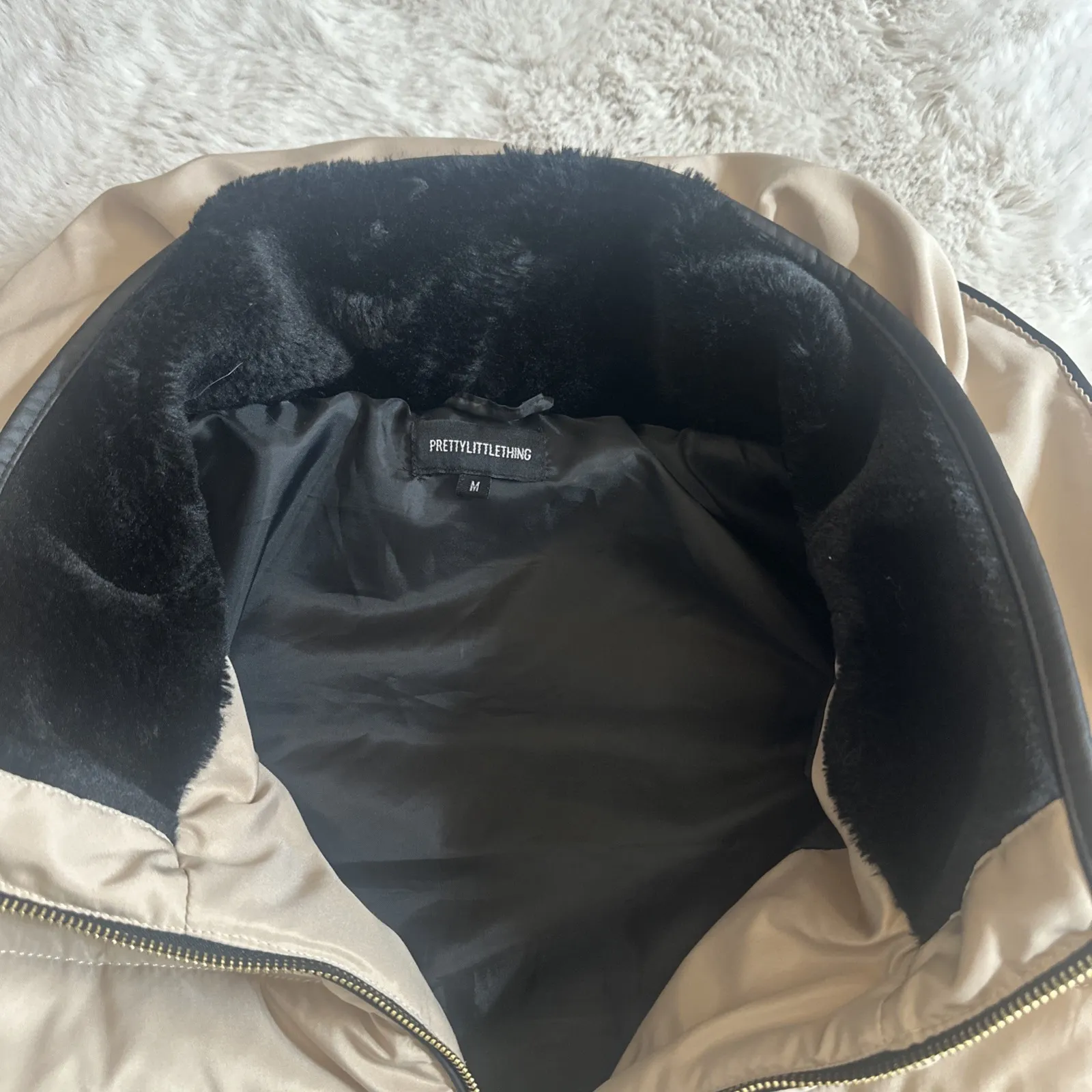 Pretty Little Things Puffer‎ Jacket Size M Tan Size M - Image 7