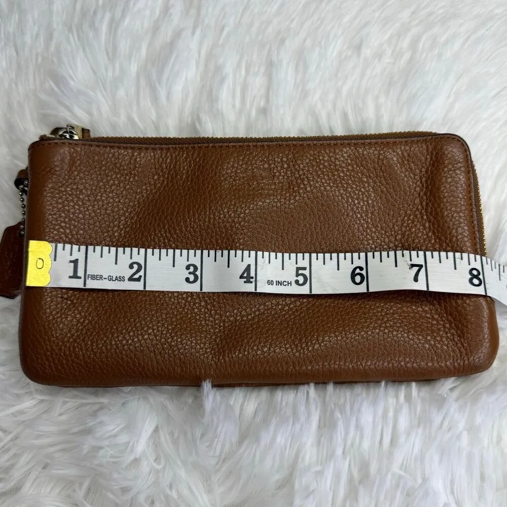 Coach  Brown Double Zip Wallet Wristlet - Image 7