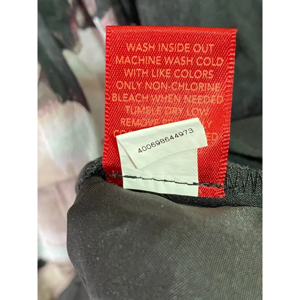 Jennifer Lopez Smocked Waist Floral Mock-Wrap Dress 3/4‎ Sleeve Black Multi  Med - Image 10