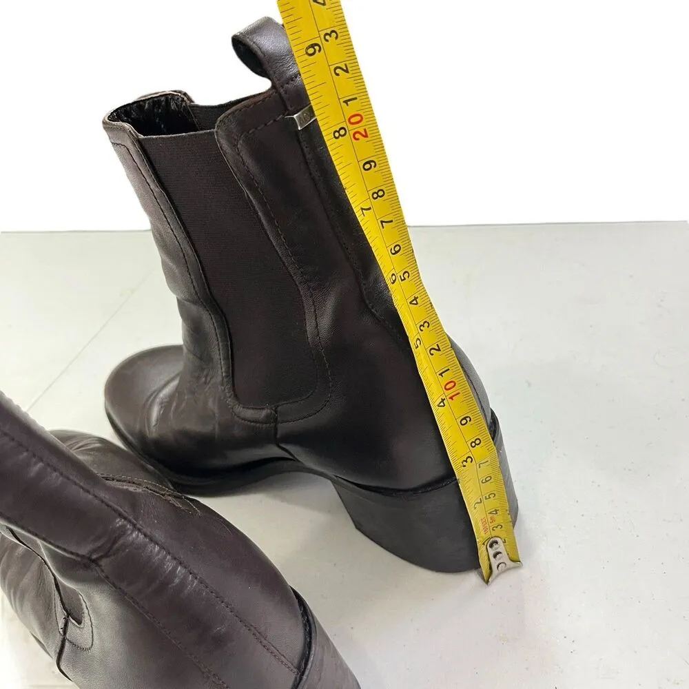 Aquatalia Jemma Chelsea Boots Brown Leather Women’s Size 9 Weatherproof Pull On - Image 11