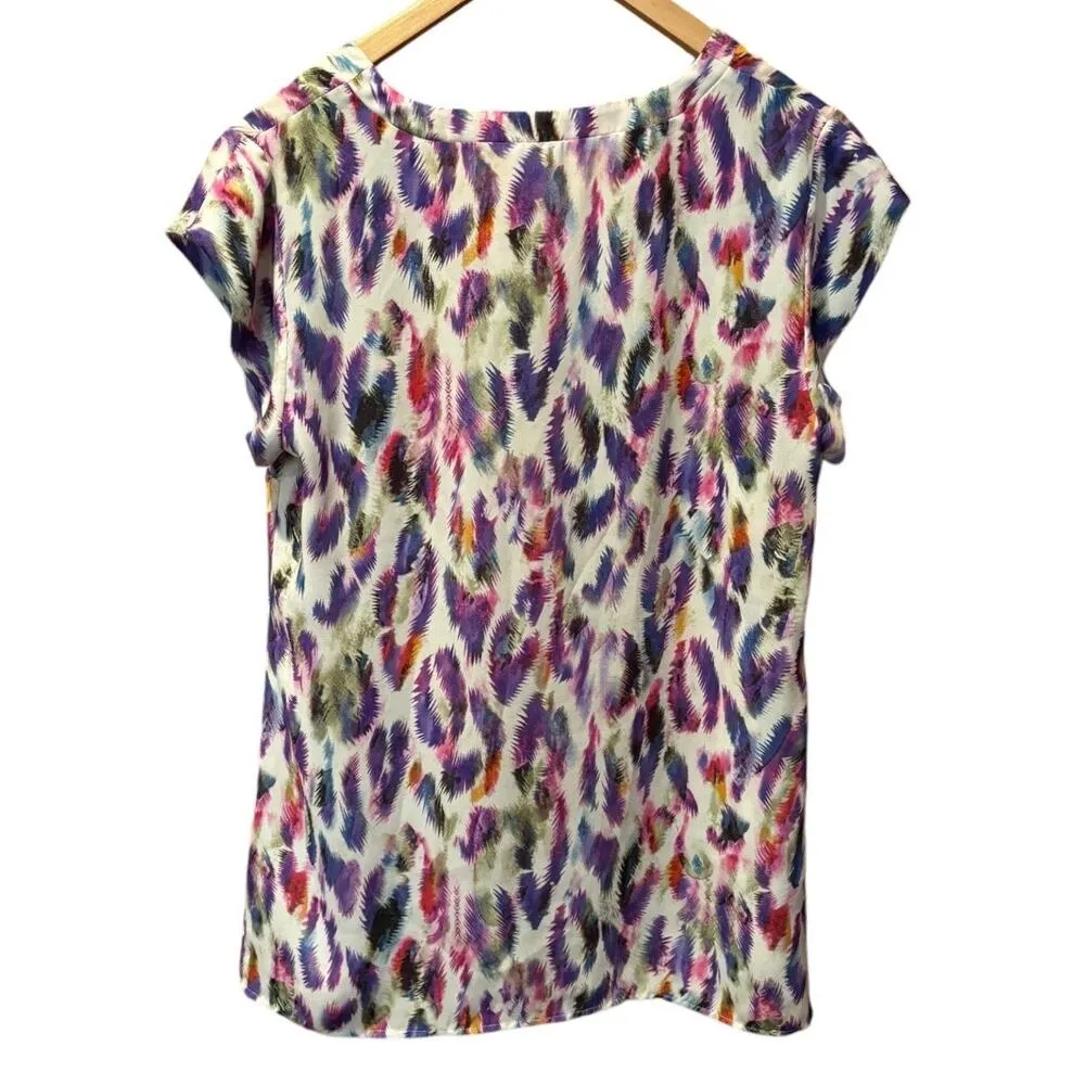 Cabi Top Women S Plum Feather Detail Colorful Light Weight Business Spring - Image 2