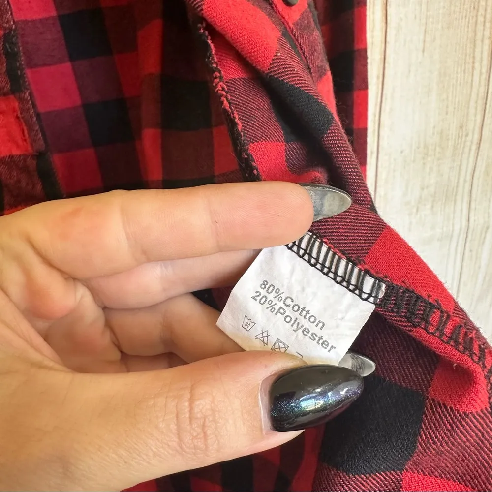 Zeagoo Ref Black Buffalo Check Print Flannel Size Medium - Image 3