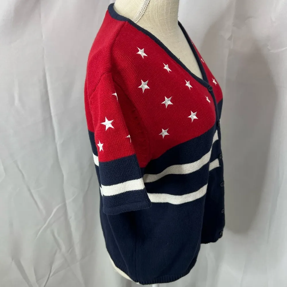 Vtg Norton Studio patriotic sweater Blue Size M - Image 7