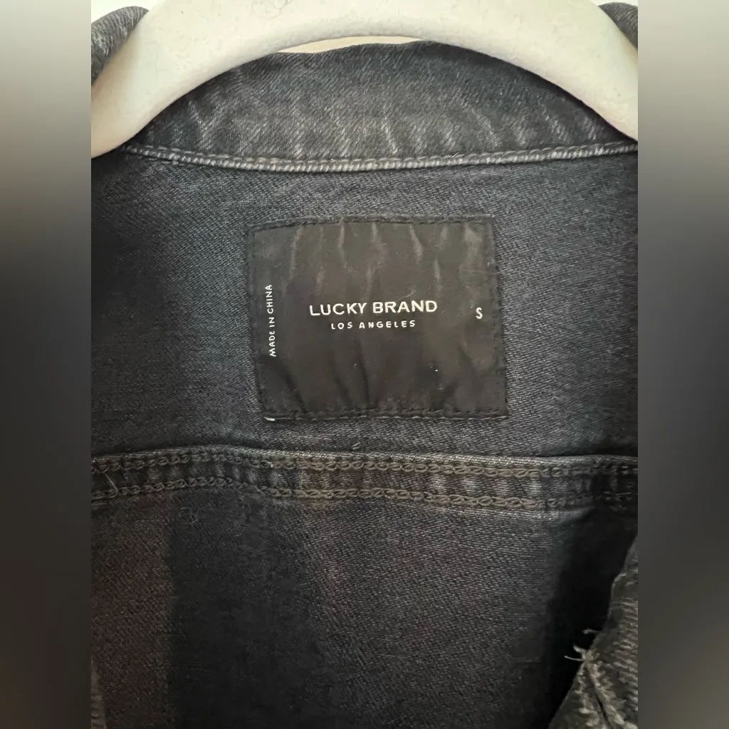 Lucky Brand Black Washed Dark Denim Jacket - Image 13