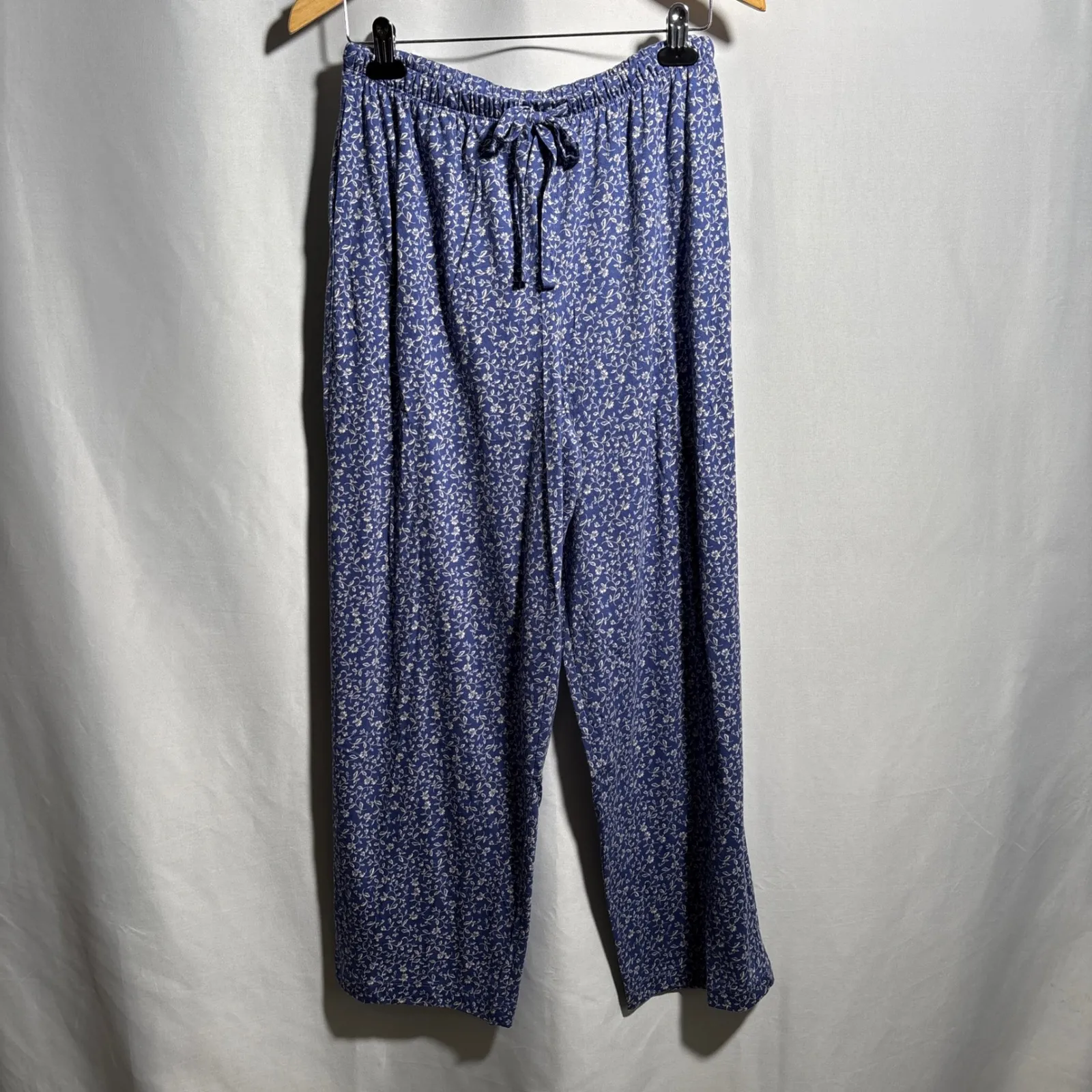 NWT Blue Floral Square Neck Cotton Pajama Set Square Neck Cottage Long Sleeve M Size undefined - Image 4