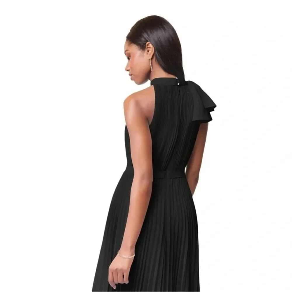 AZAZIE CAILYN Long Black Flowy Pleated Chiffon Dress Size 2 - Image 13