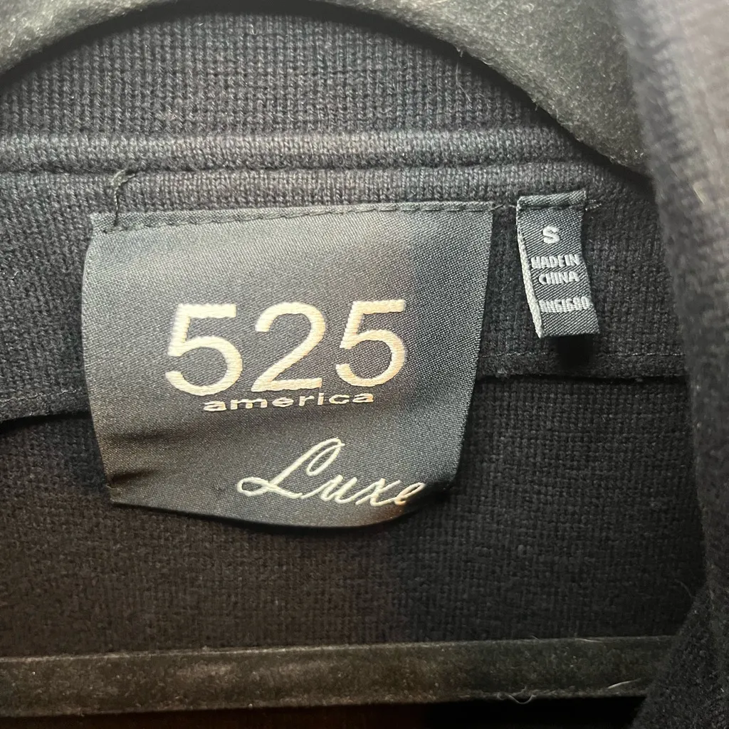 525 America Luxe Sweater Jacket. Black, Genuine Rabbit Fur, Size Small - Image 3