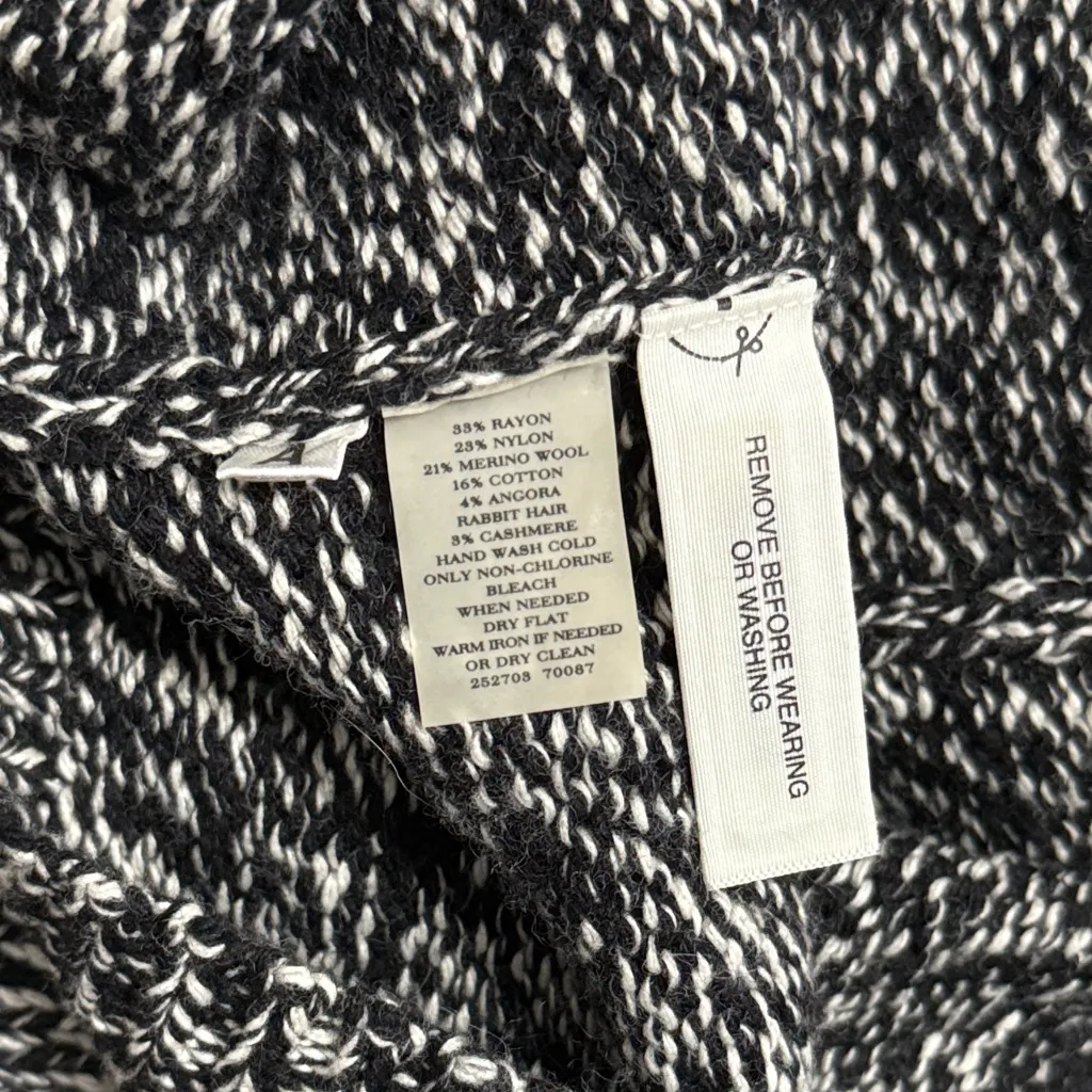 💖 NWT Ann Taylor Black & White Cowl Neck Chunky Knit Cozy Sweater Dress - Image 5