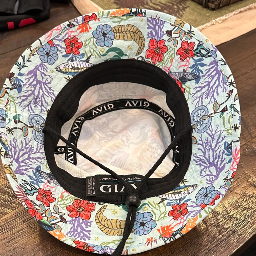 AVID Baja Boonie AVIdti bucket hat w adjustable strap NWOT aqua Red - Image 2