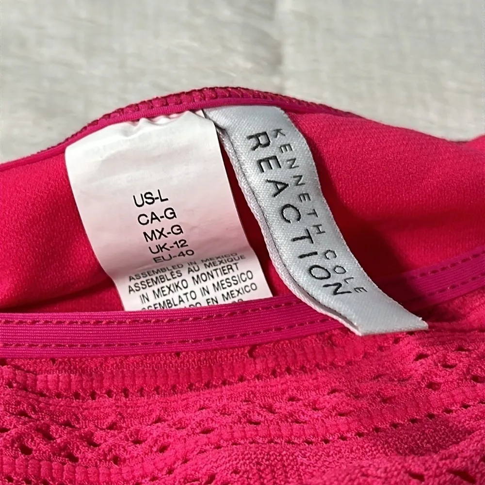 Kenneth Cole Reaction Crochet Lace Hipster Bikini Bottom Pink size Large NEW - Image 5
