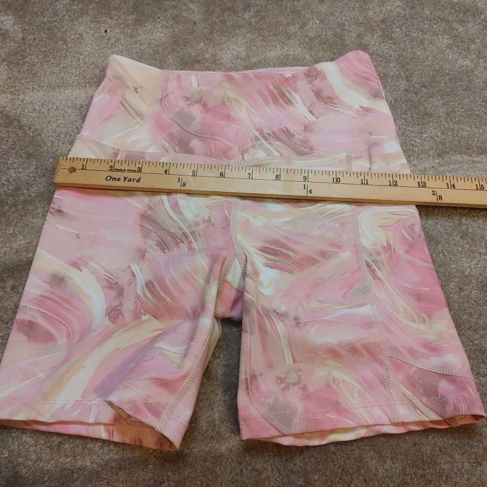 Calvin Klein Performance Stretch Size XS Pink Marbled Print Stretchy Pockets Gym - Image 8