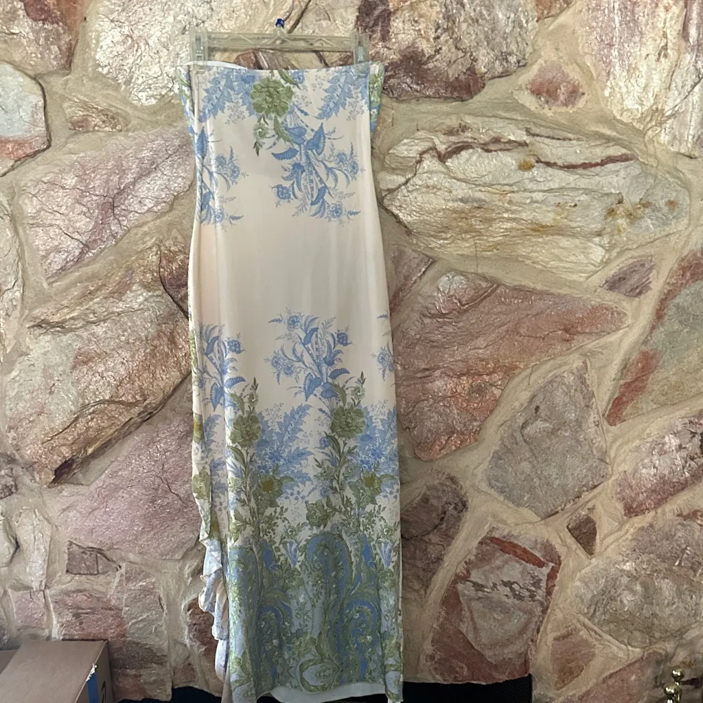 monet floral print split midi dress BlackMilk | Montage Monet Rio Midi Dress | Multi