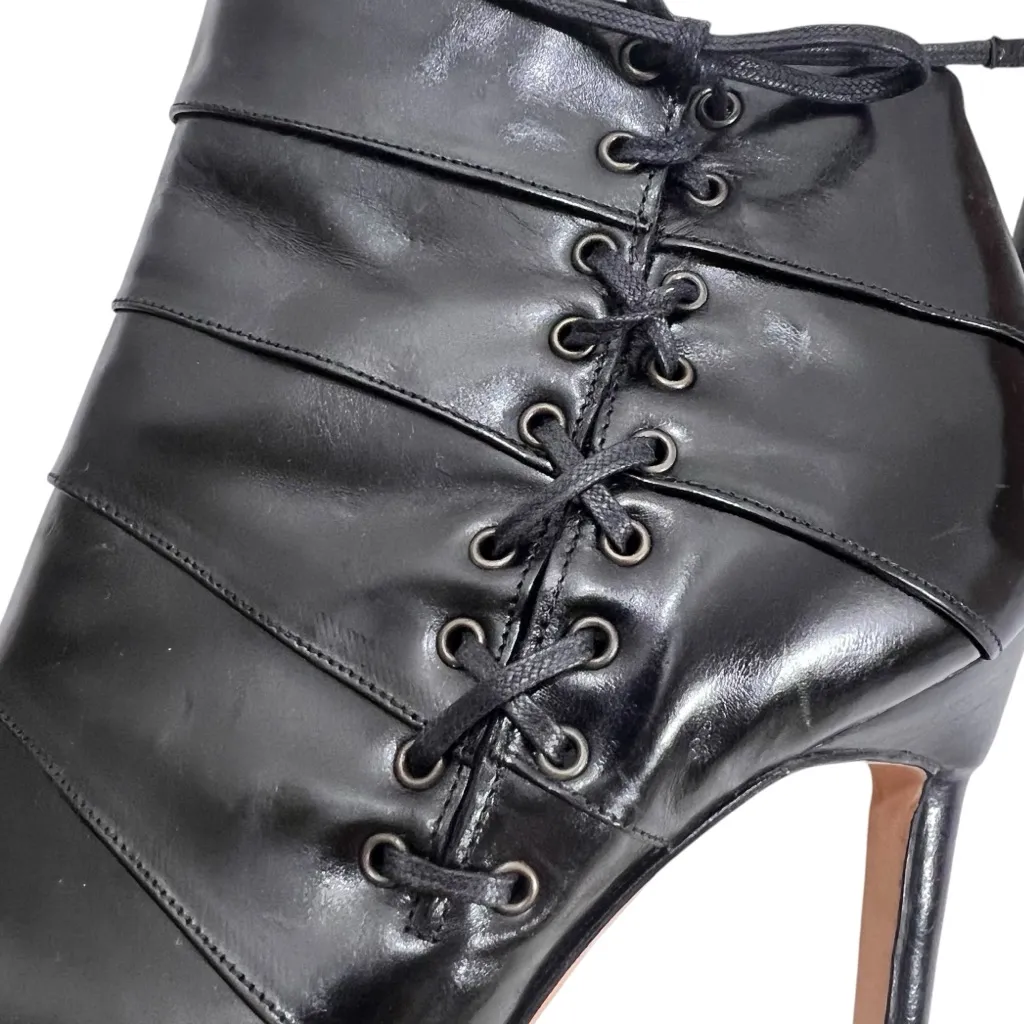 Manolo Blahnik M-Fertiti Fodera Leather Ankle Stiletto Boots - Image 4