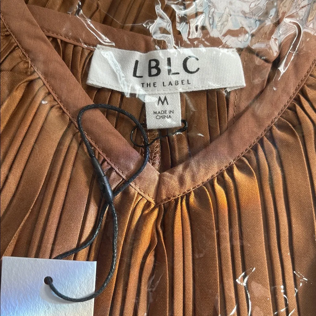 NWT! LBLC the Label Dress Rust Pleated Mini size M Brown Size M - Image 5