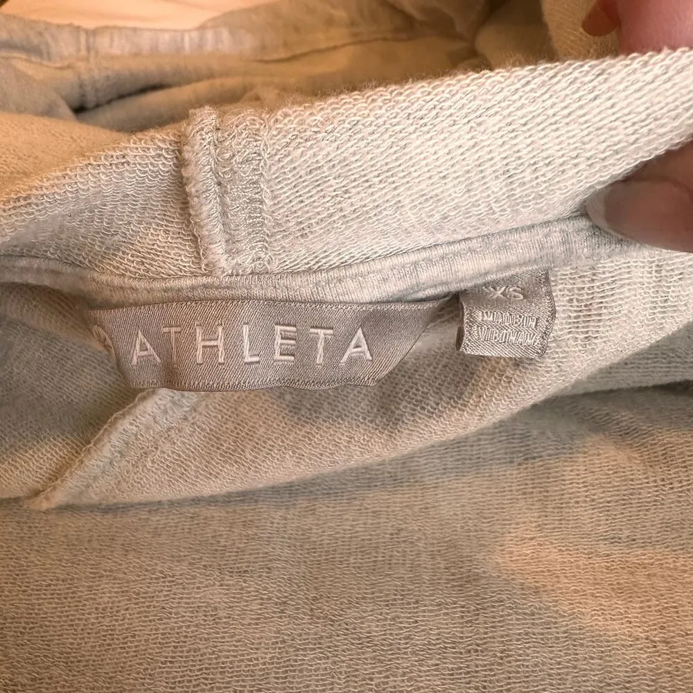Athleta Vista Wrap Heathered Grey Sweater Hoodie Sweatshirt Size XS - Image 8