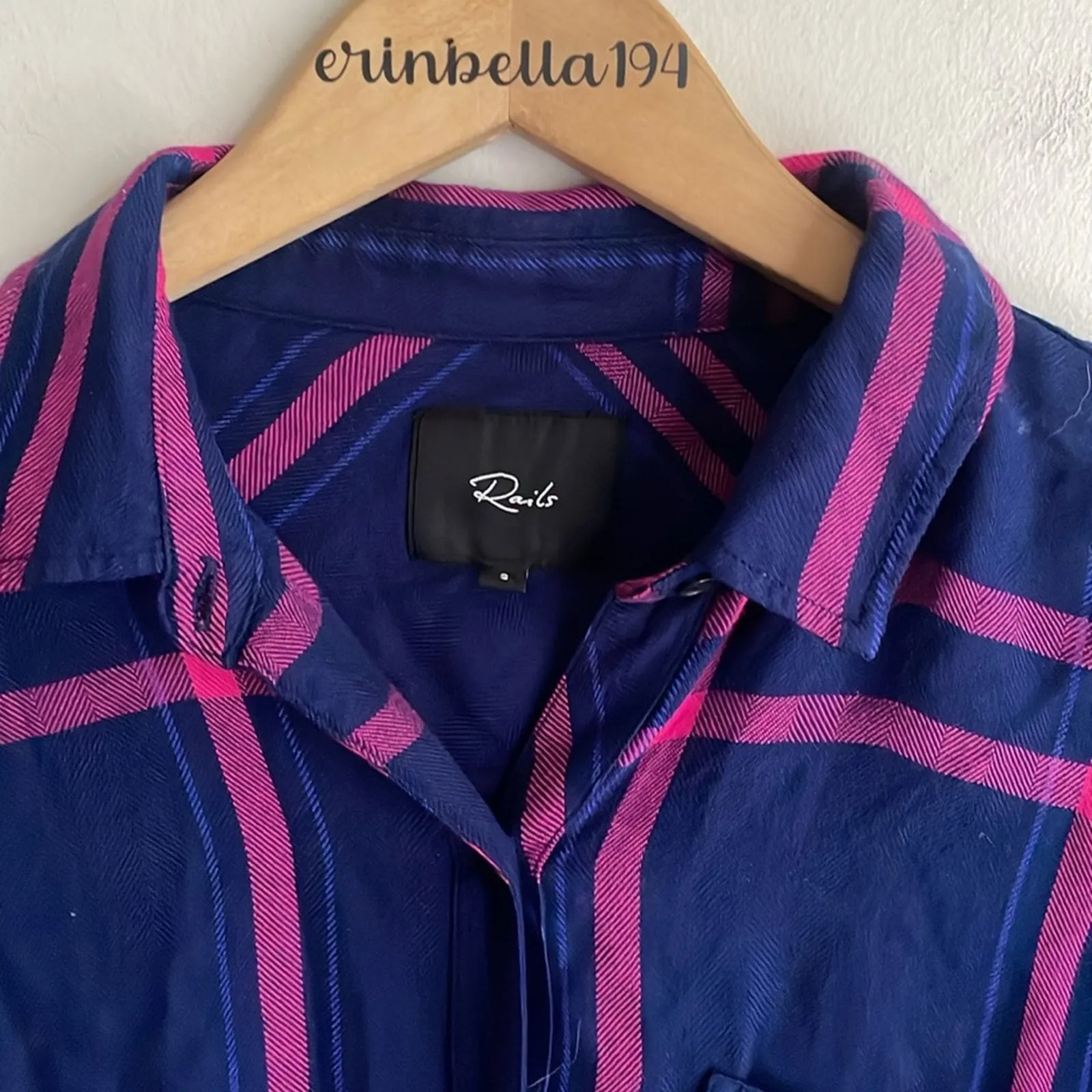 Rails Hunter Plaid Shirt in Navy Lipstick - Image 5