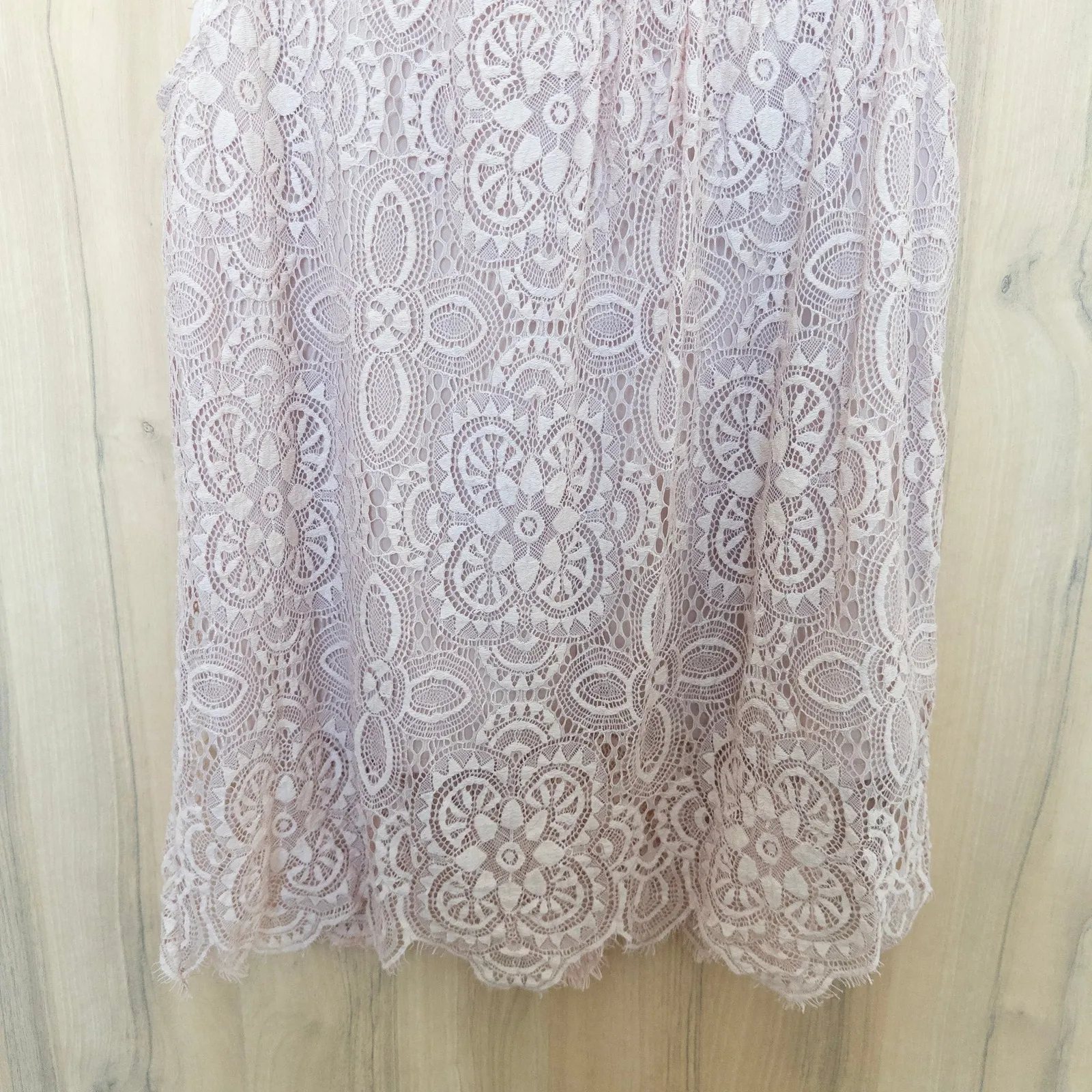 Womens Lace Mock Neck Sleeveless Tunic Top Size S Pink Boho Romantic Coquette - Image 8