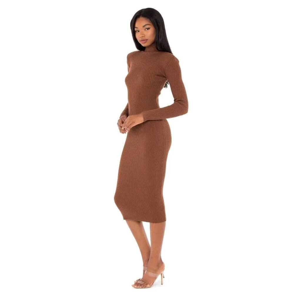ASTR the Label Abilene Sweater Dress in Nutmeg Small Womens Knit Bodycon - Image 12
