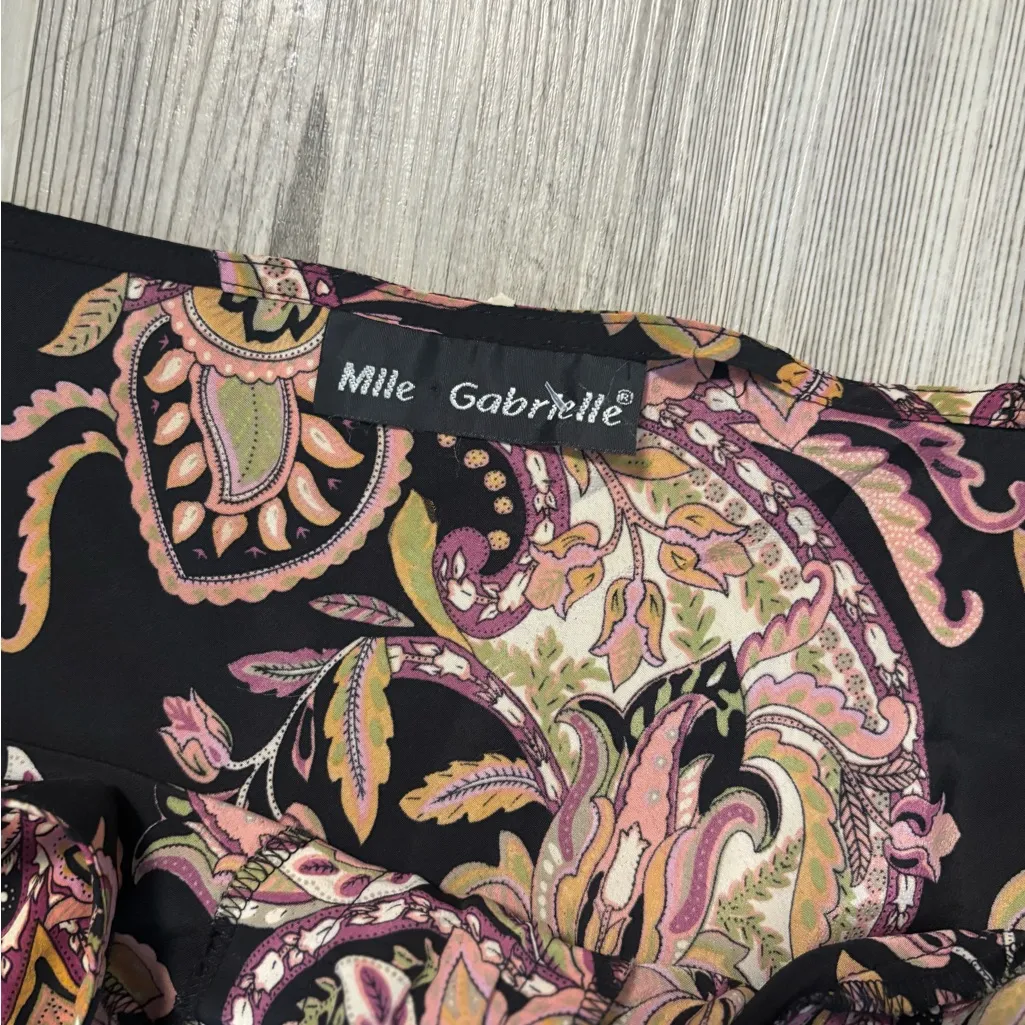 Mlle Gabrielle Black and Pink Asymmetrical Dress - Image 5