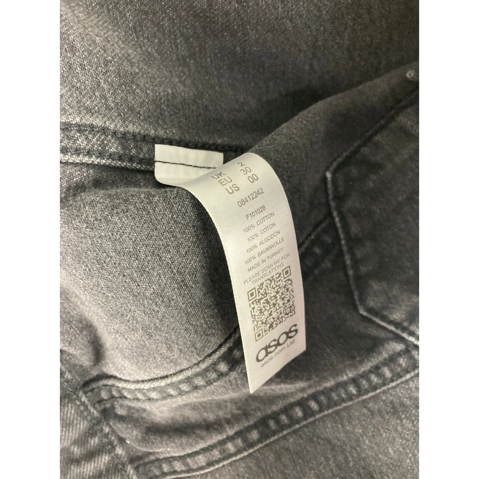 ASOS  Black Cropped Jean Jacket Size 00 - Image 2