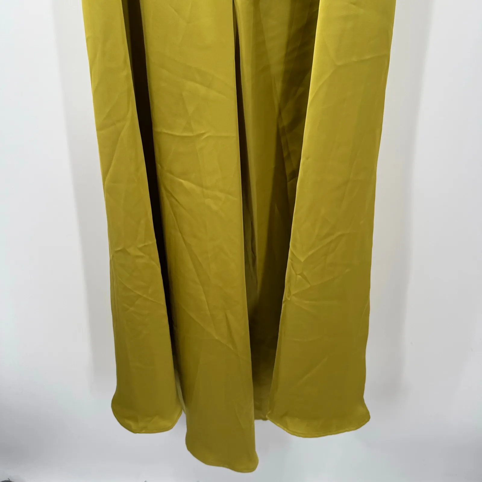 ELOQUII Dress SZ 14 Halter Neck Satin Maxi NWT Warm Olive Chartreuse Plus Curvy - Image 13