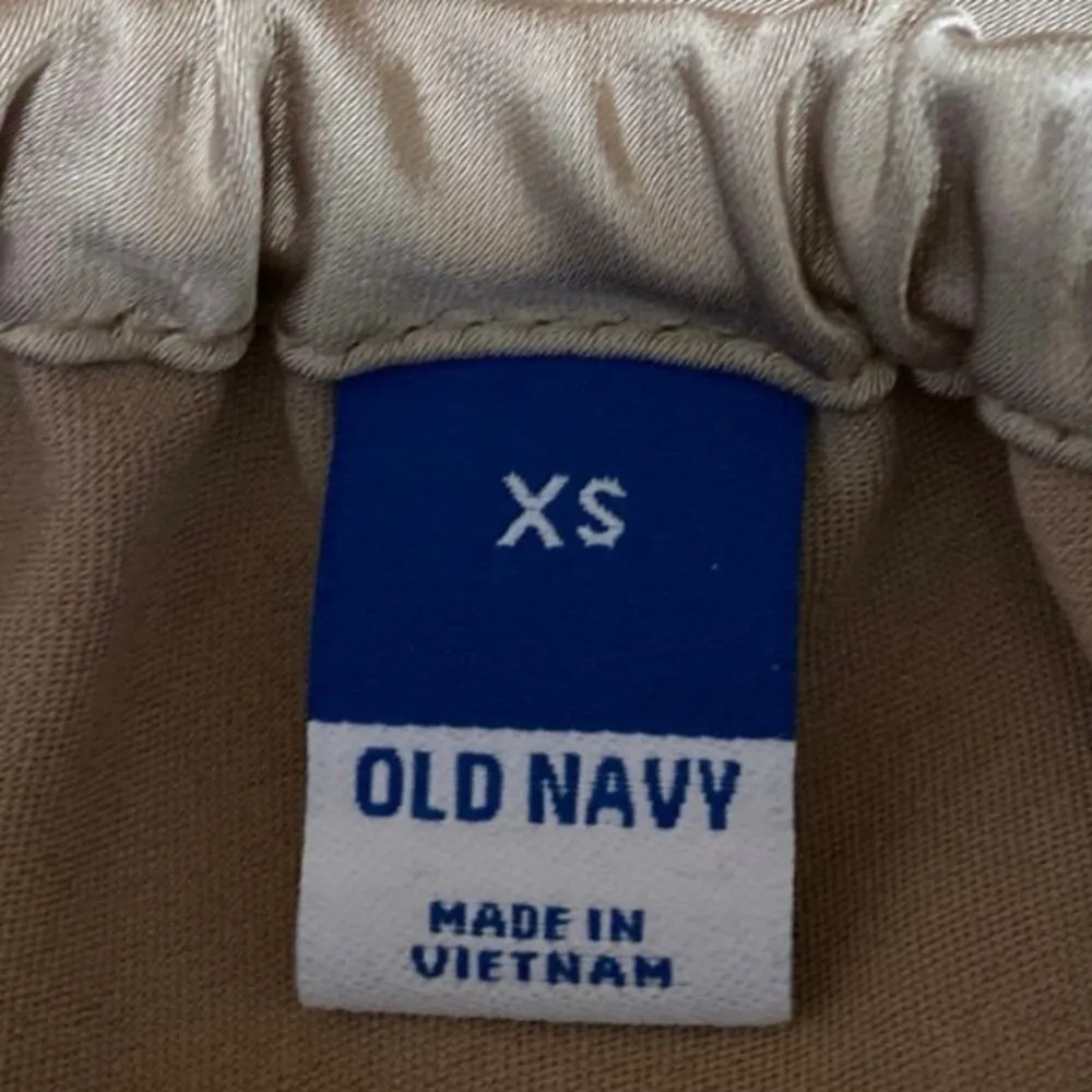 Old Navy Gold Metallic Silky Satin High Waist Slit Midi Straight Pencil Skirt XS - Image 4