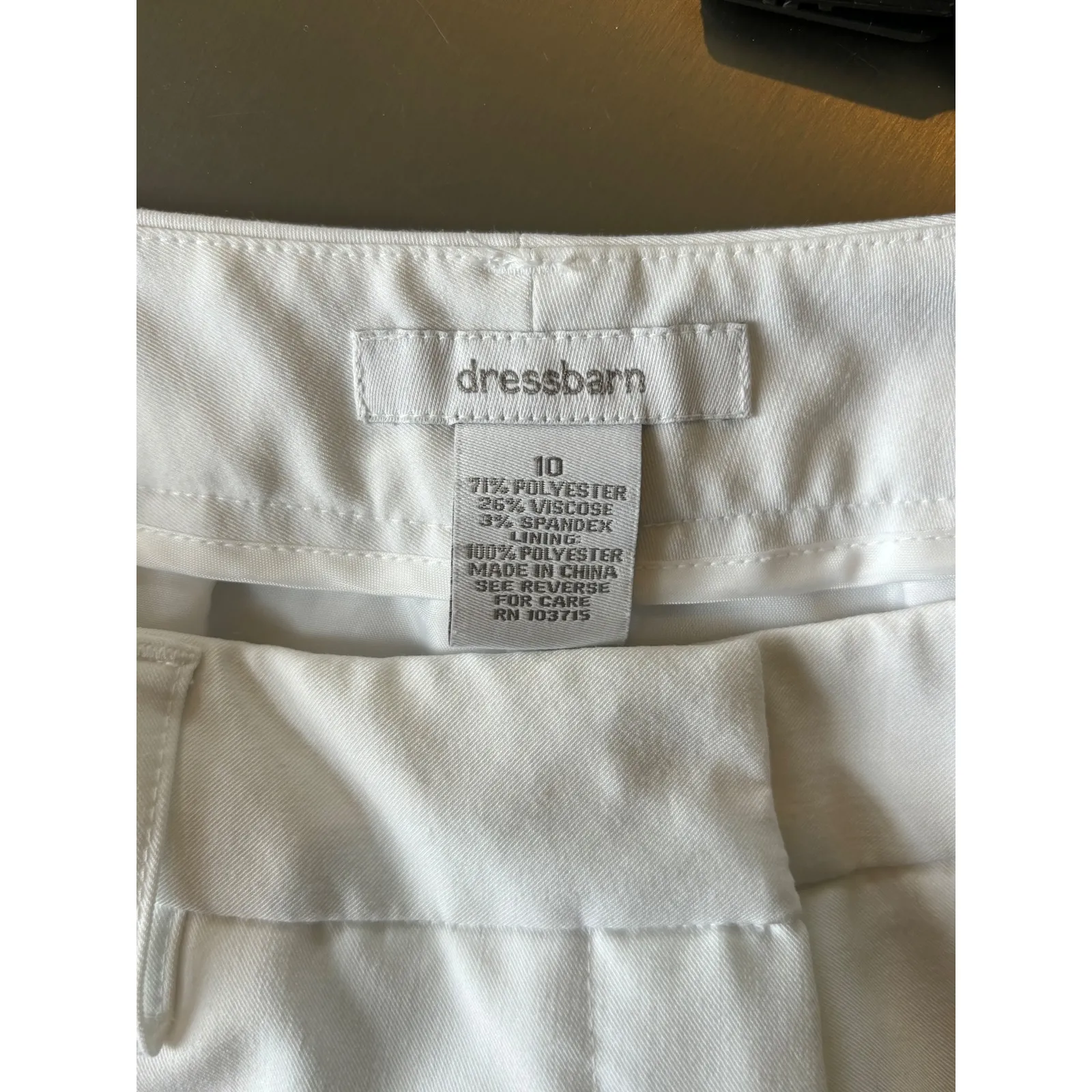 Dressbarn White Career Pants Business‎ Casual Trousers Straight Leg 10 - Image 3