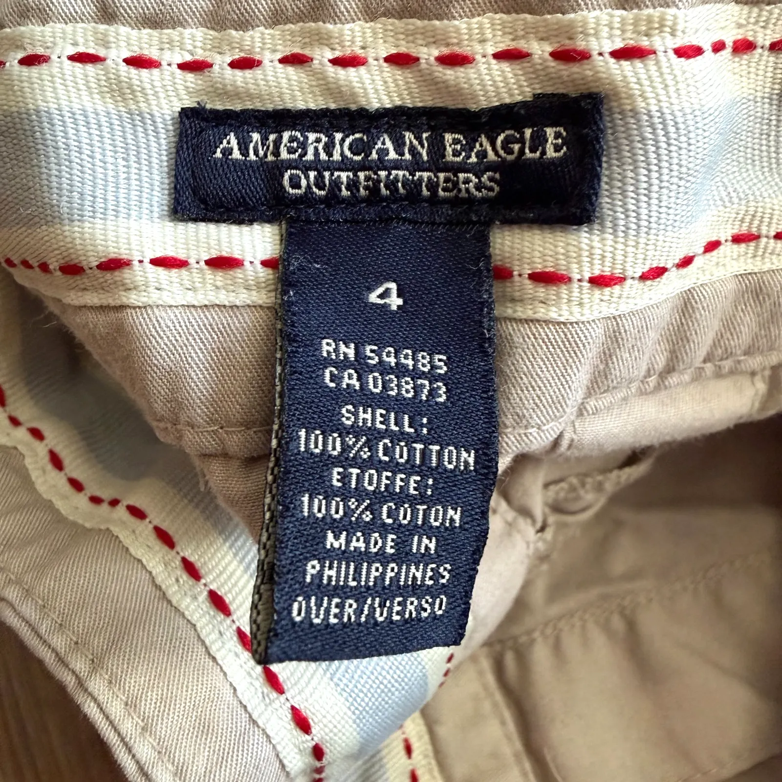 American Eagle Mini Skirt Women’s Size 4 Khaki Pleated Raw Hem Y2K Low Rise Read - Image 3