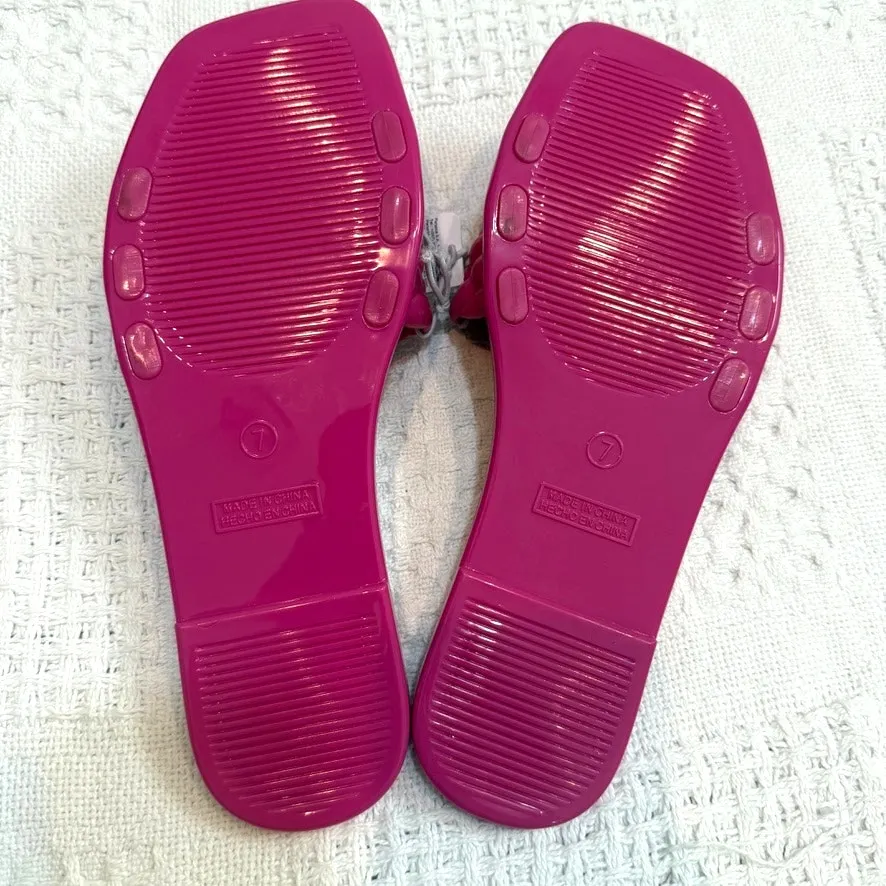 Old Navy 7 braided band jelly sandal flats slides pool shoes 2938 - Image 4