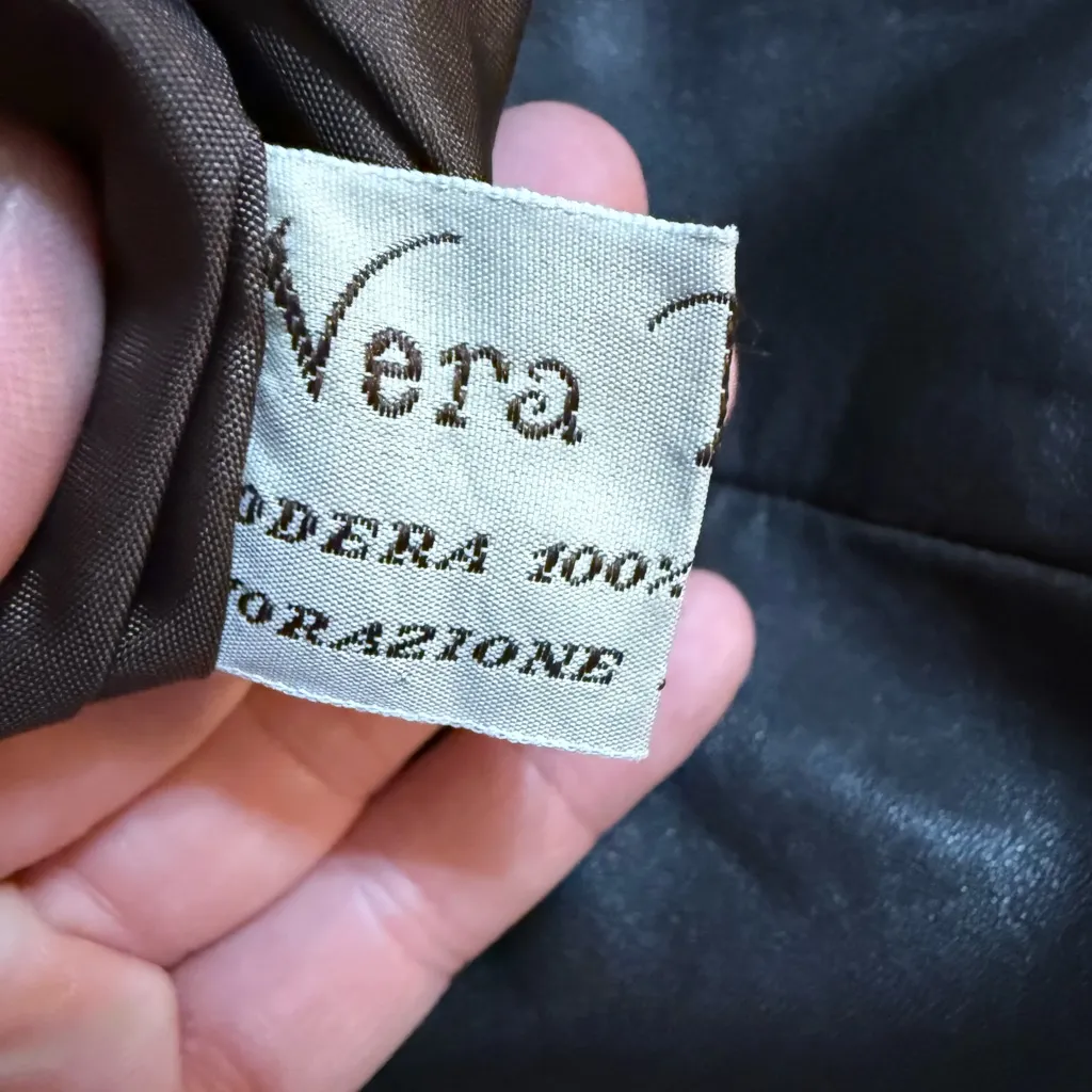 Vintage Chic Brown Faux Leather Skirt Womens size 26 / Small - Image 3