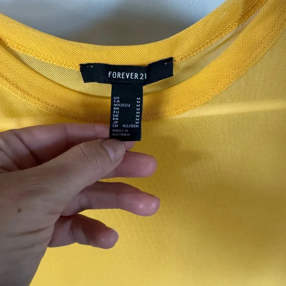 Forever 21 sheer mustard yellow bodysuit size M - Image 2