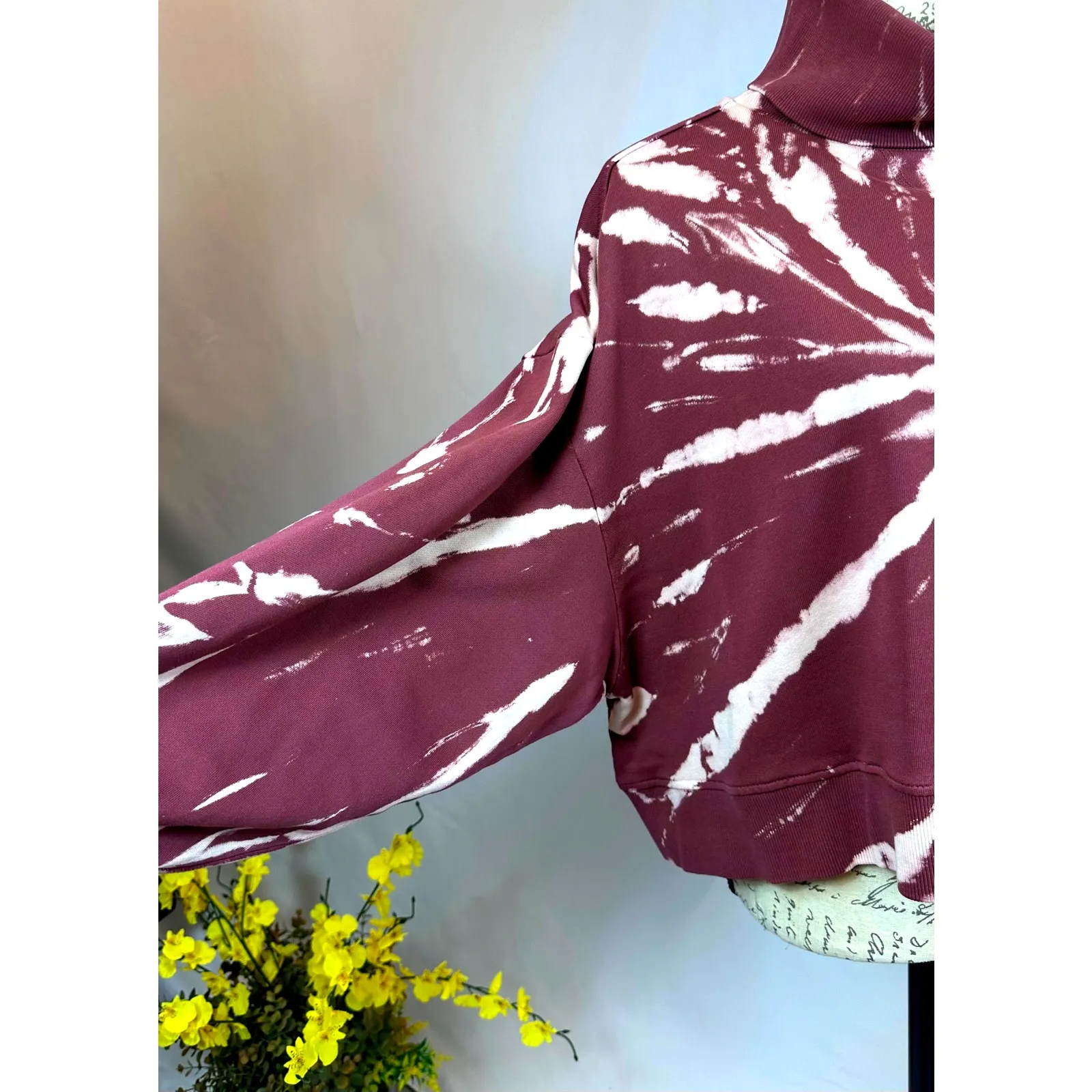 525 America Sprial Turtleneck Sweater Dropped Shoulder Maroon L Size L - Image 4