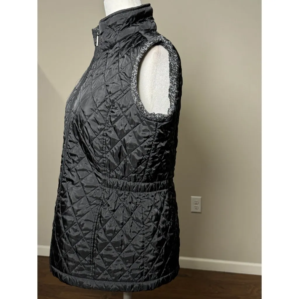 Weatherproof Womens M Puffer Vest Jacket Black Zip Up Quilted Lined Lightweight - Image 3