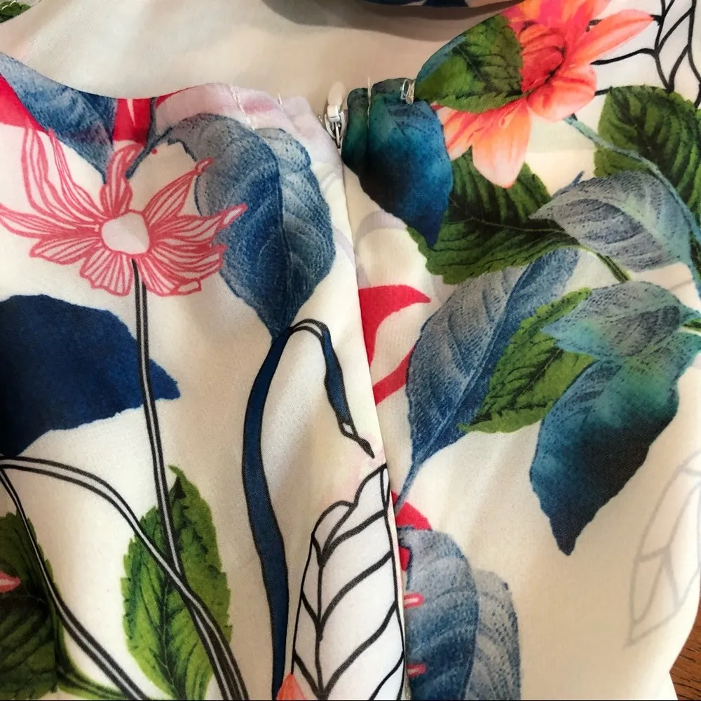 Parker Floral Pink Off Shoulder Cold Shoulder L - Image 9