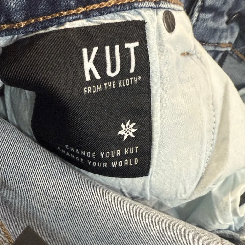 NWT KUT High Rise Kelsey Ankle Flare Women's Distressed Blue Jeans 8 - Image 6