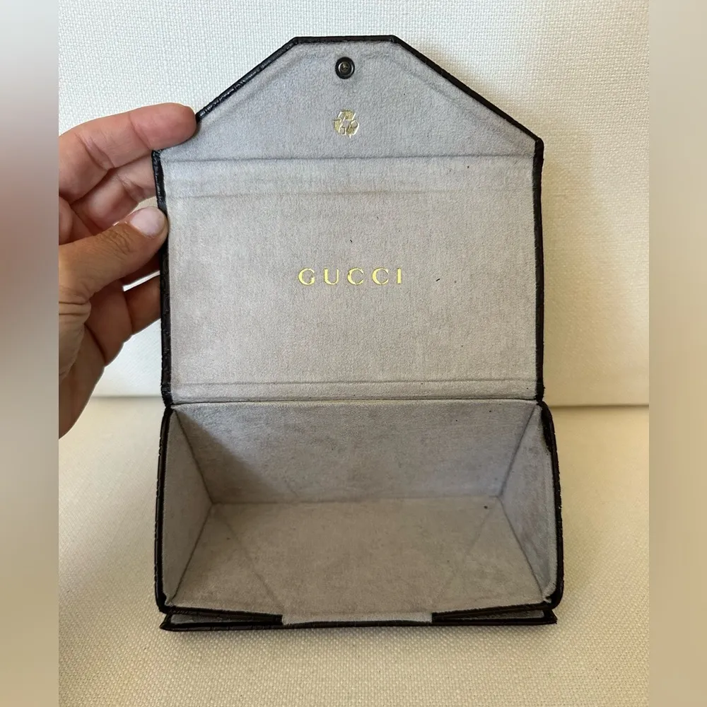 GUCCI Collapsible Triangular Leather SUNGLASS Case ONLY - Image 6