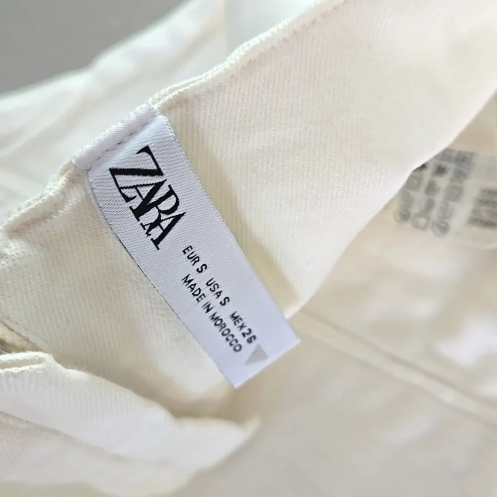 Zara White Denim Women's Corset Crop Top Size S - Image 6