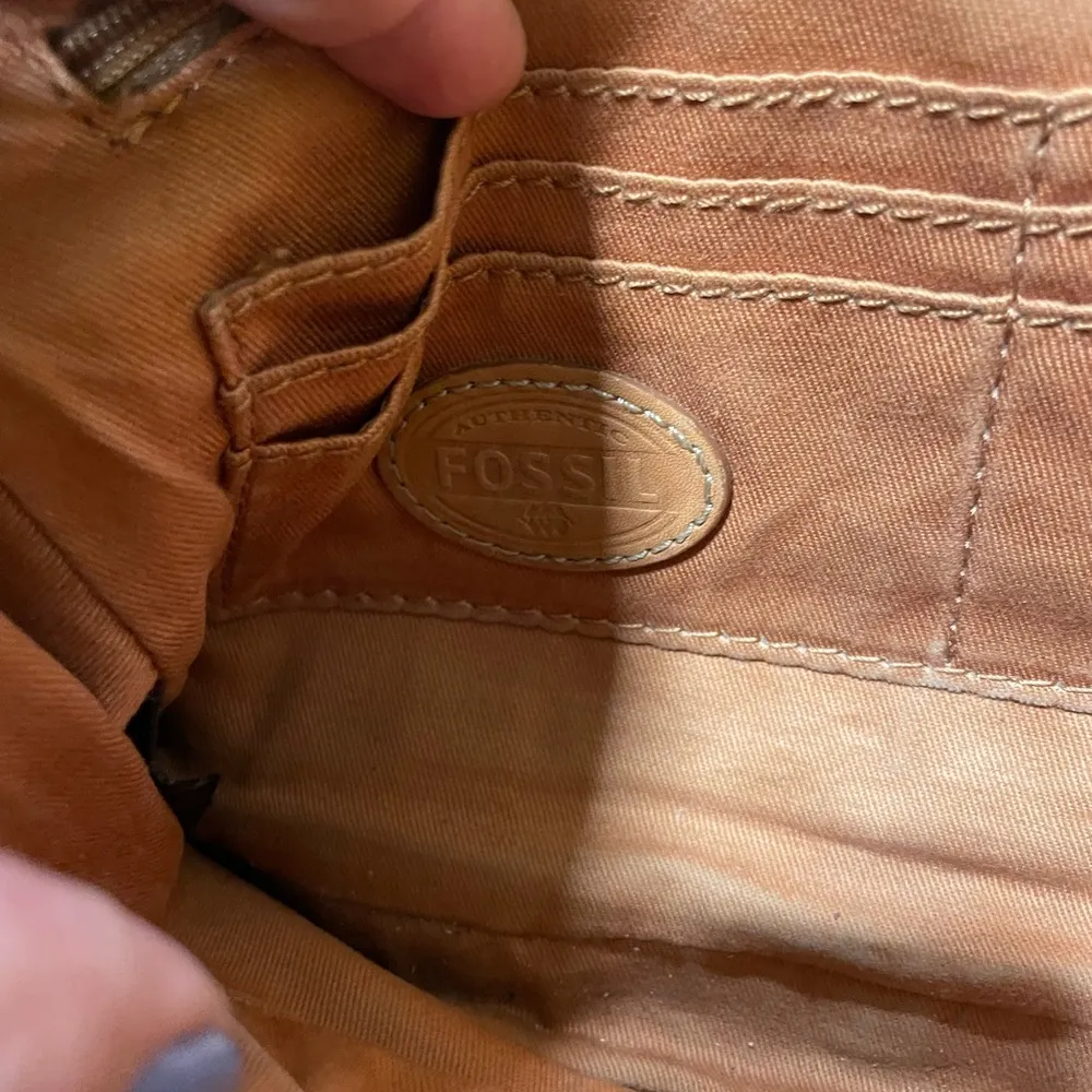 Vintage Fossil White Brown Crossbody Classic Shoulder bag Y2K Small Leather - Image 7