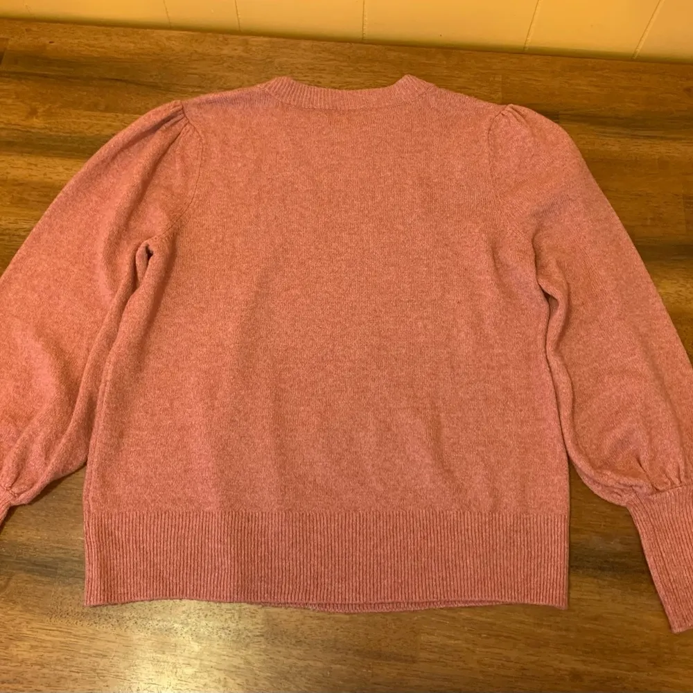 Lauren Conrad sweater women’s mauve long balloon sleeves sparkle champag… - Image 5