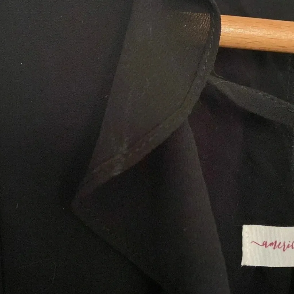 American Threads Black Long Sleeved Ruffle Dress Size Small - Image 6