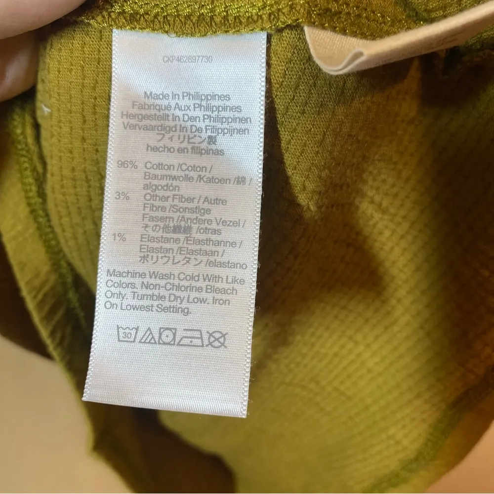 NWT Madewell Knit Lightspun Ruched-Front Crop Top in Spiced Olive size XS - Image 2