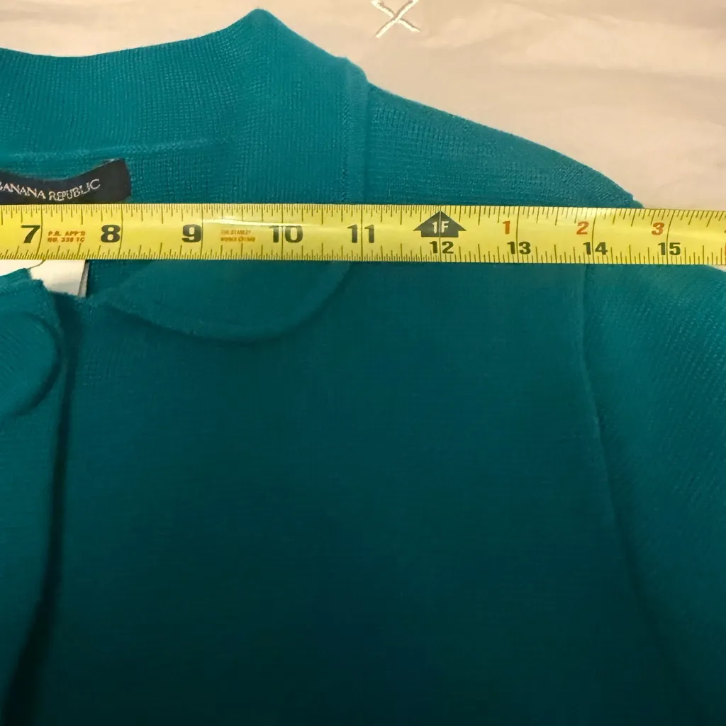 NWT Banana Republic Turquoise Jacket /Sweater Cardigan size M ( 100% cotton ) - Image 5