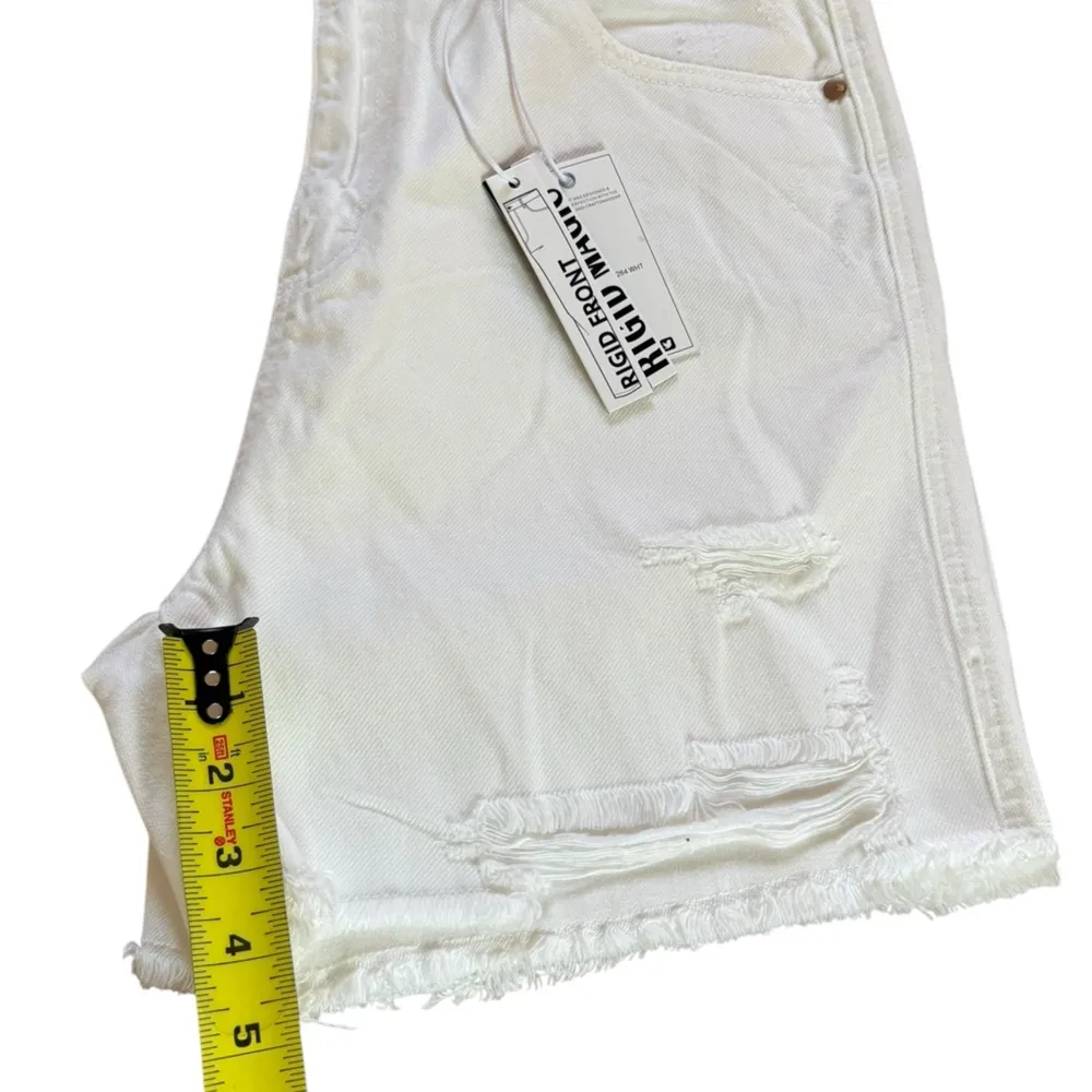 Judy Blue Distressed White Jean Shorts High Waist Rigid Magic Size XL NEW - Image 8