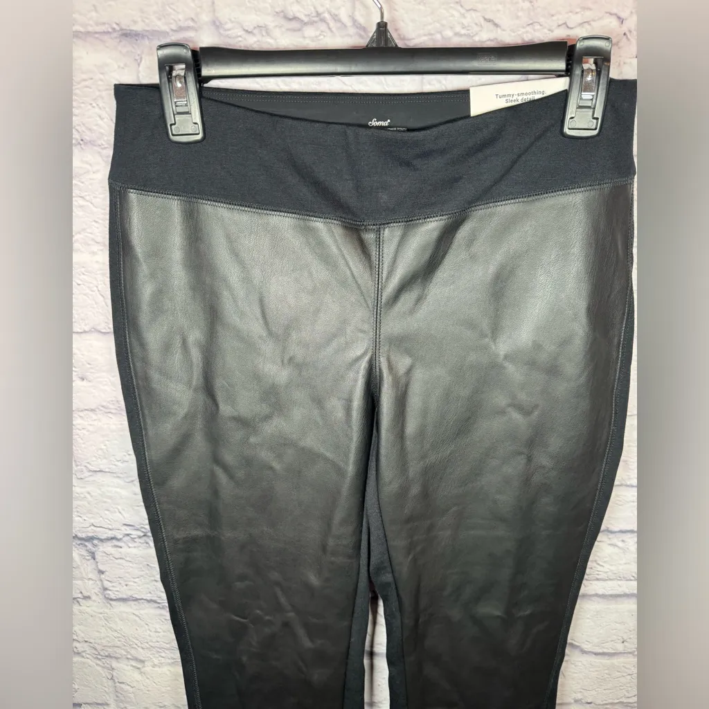 Soma Smoothing Faux Leather Front Ponte Legging Size medium‎ regular NWT - Image 11