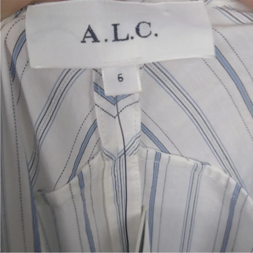 NWOT A.L.C. Enzo Striped Cotton-Blend Poplin Mini Wrap Dress Size 6 - Image 15